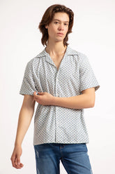 Cuban Collar Printed Shirt